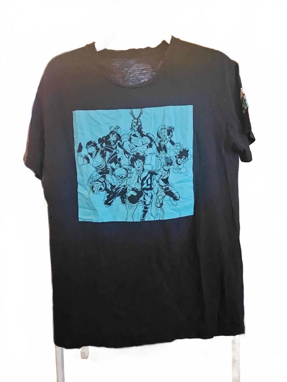 MY HERO ACADEMIA Black/Blue HOT TOPIC ANIME MANGA Graphic T-SHIRT SM